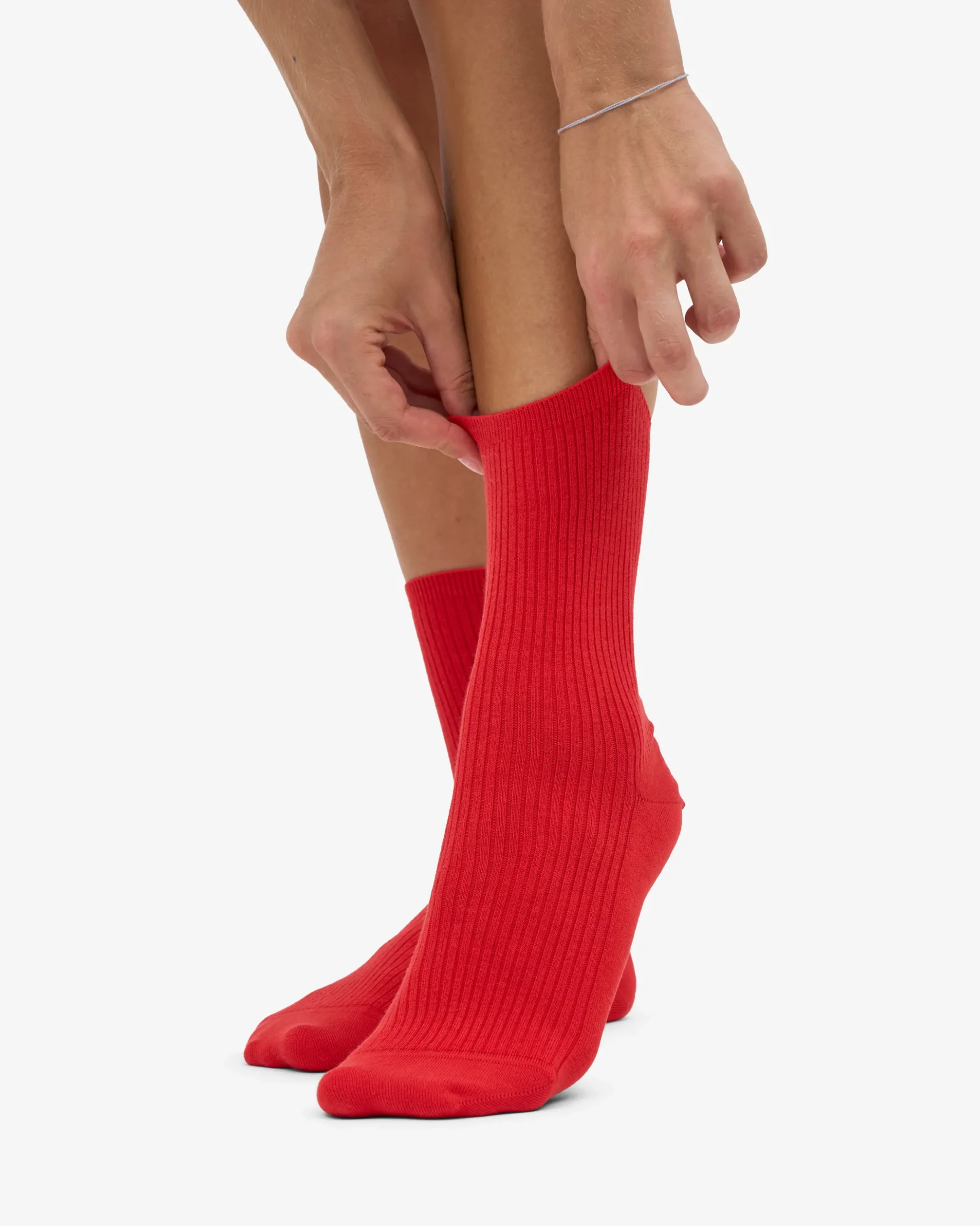 Women Classic Organic Sock - Red Tangerine (3-Pack)