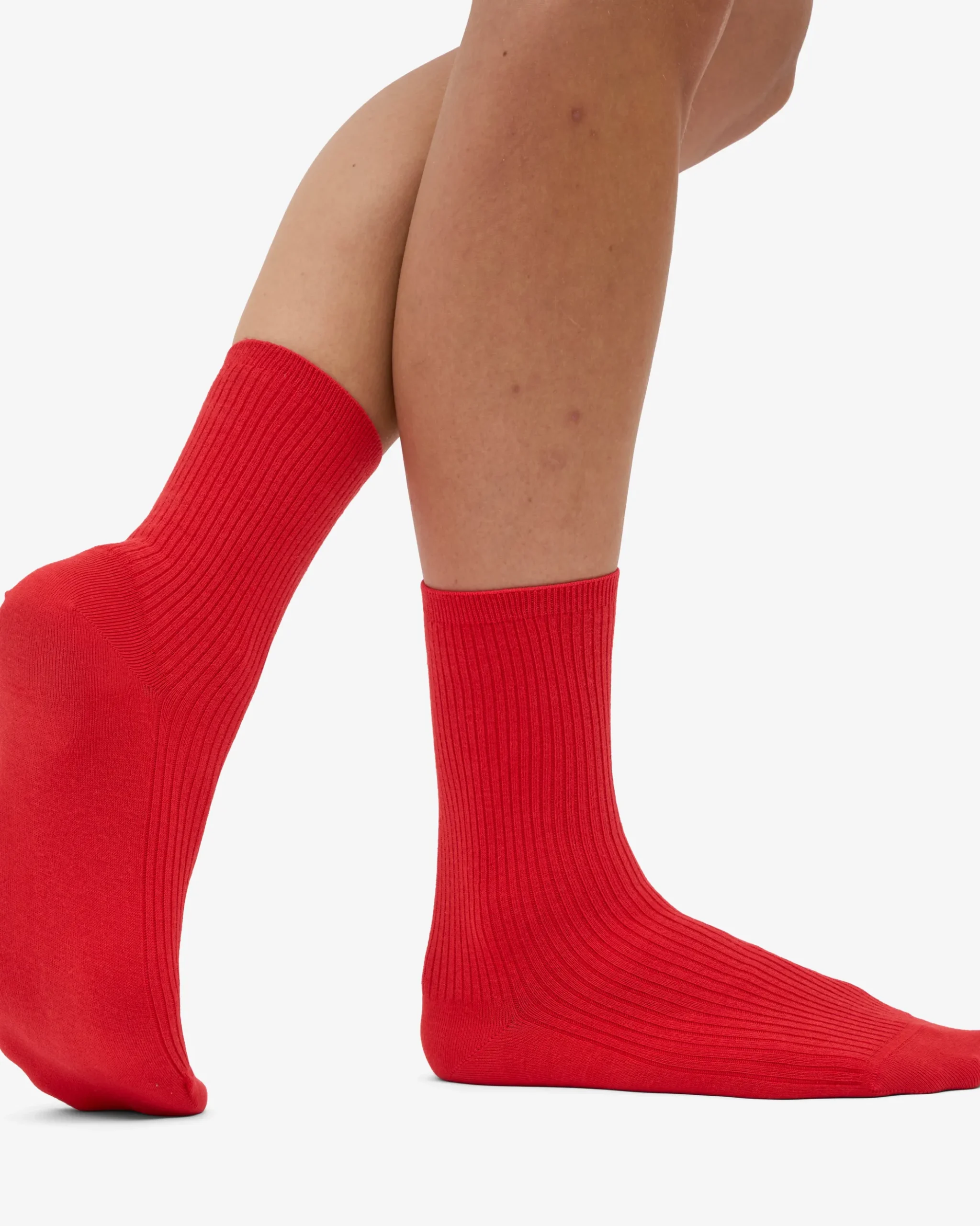 Women Classic Organic Sock - Red Tangerine