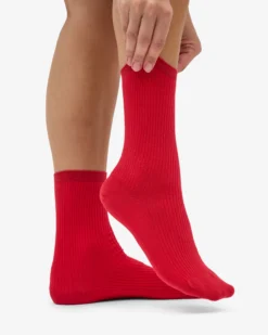 Women Classic Organic Sock - Scarlet Red (3-Pack)