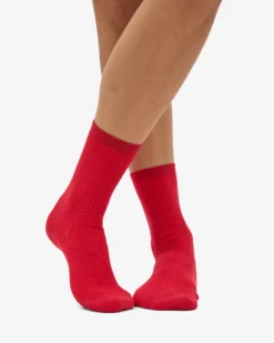 Women Classic Organic Sock - Scarlet Red