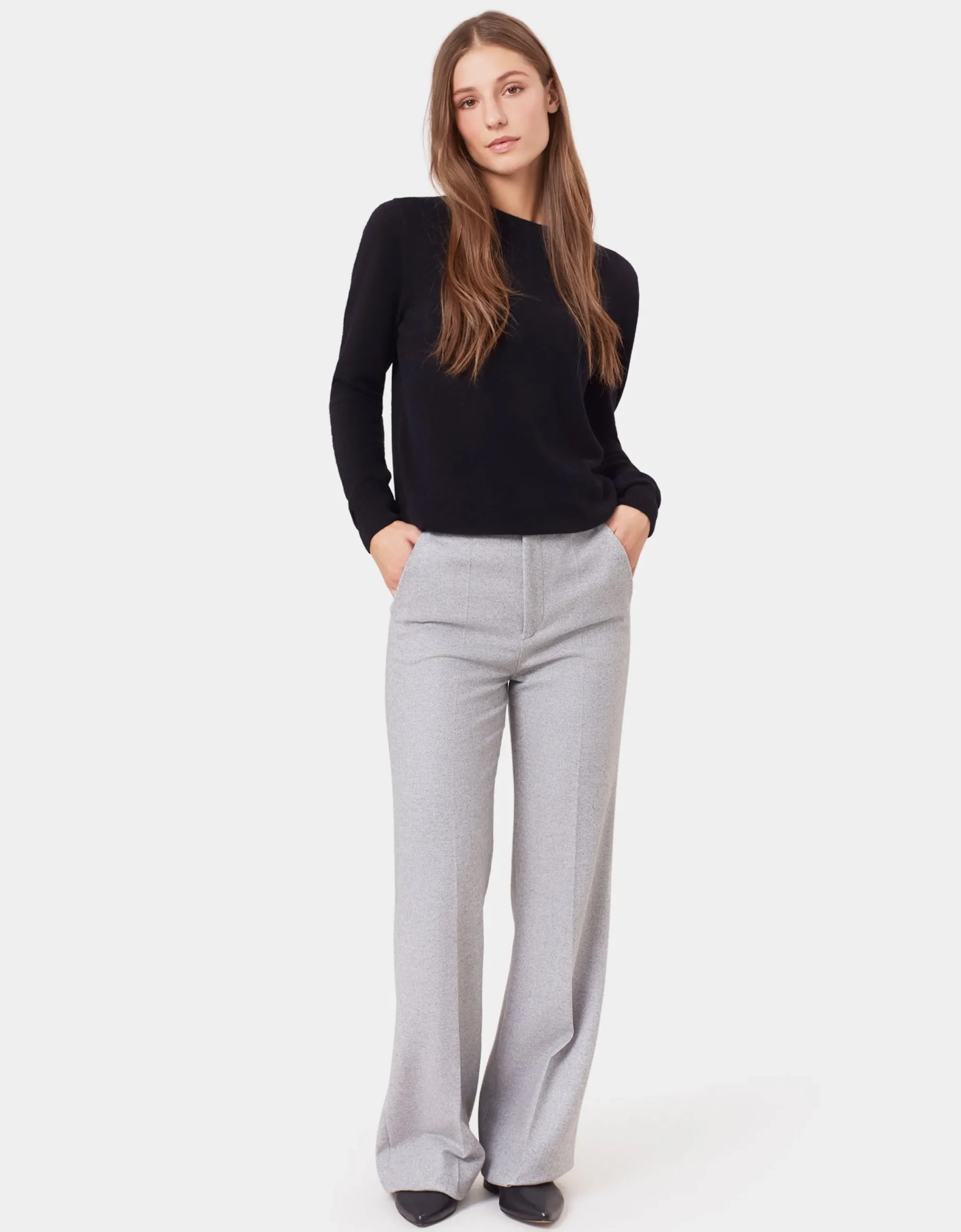 Women Light Merino Wool Crew - Burned Yellow