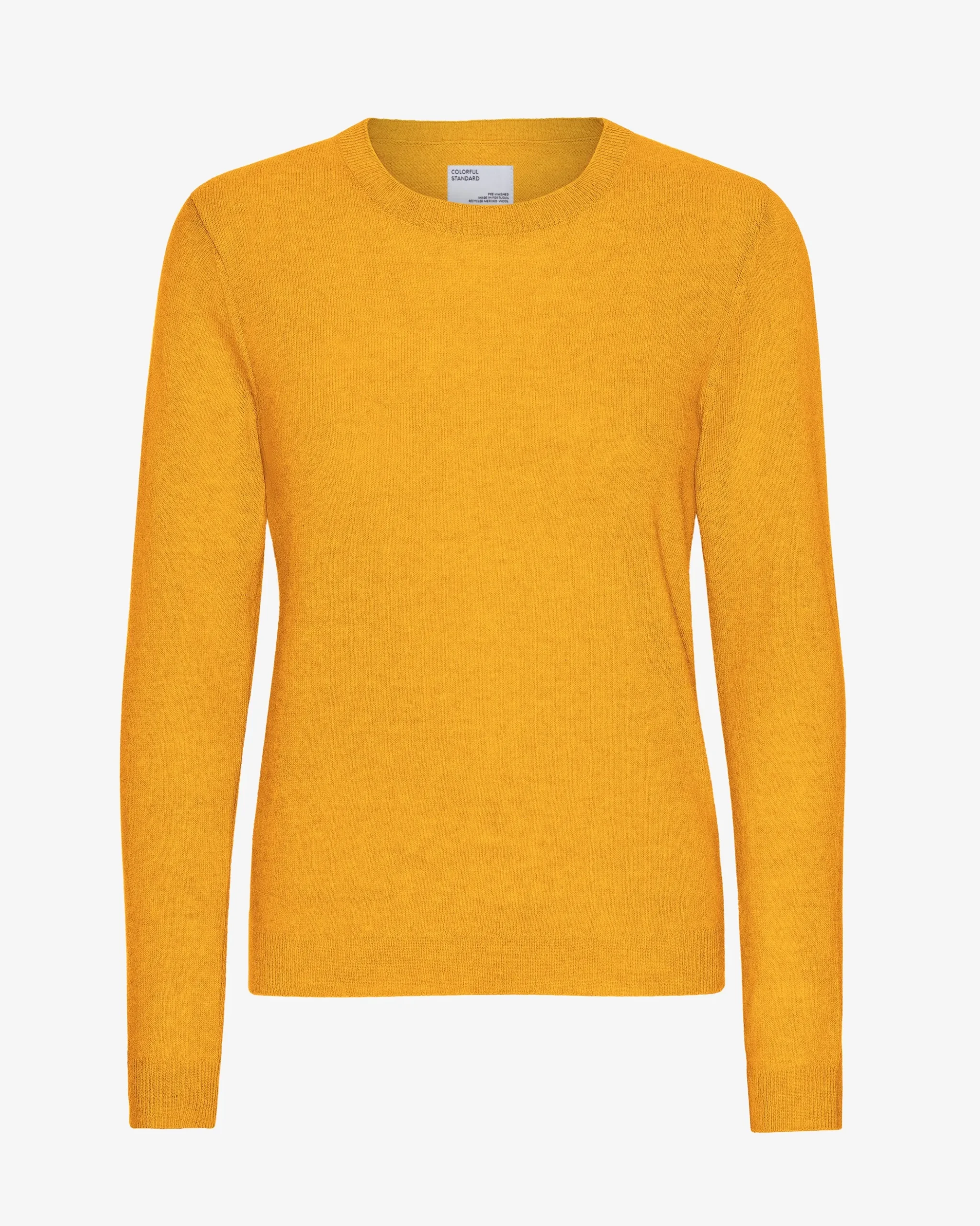 Women Light Merino Wool Crew - Burned Yellow