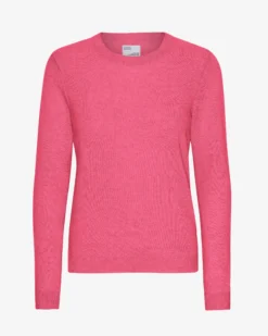 Women Light Merino Wool Crew - Bubblegum Pink