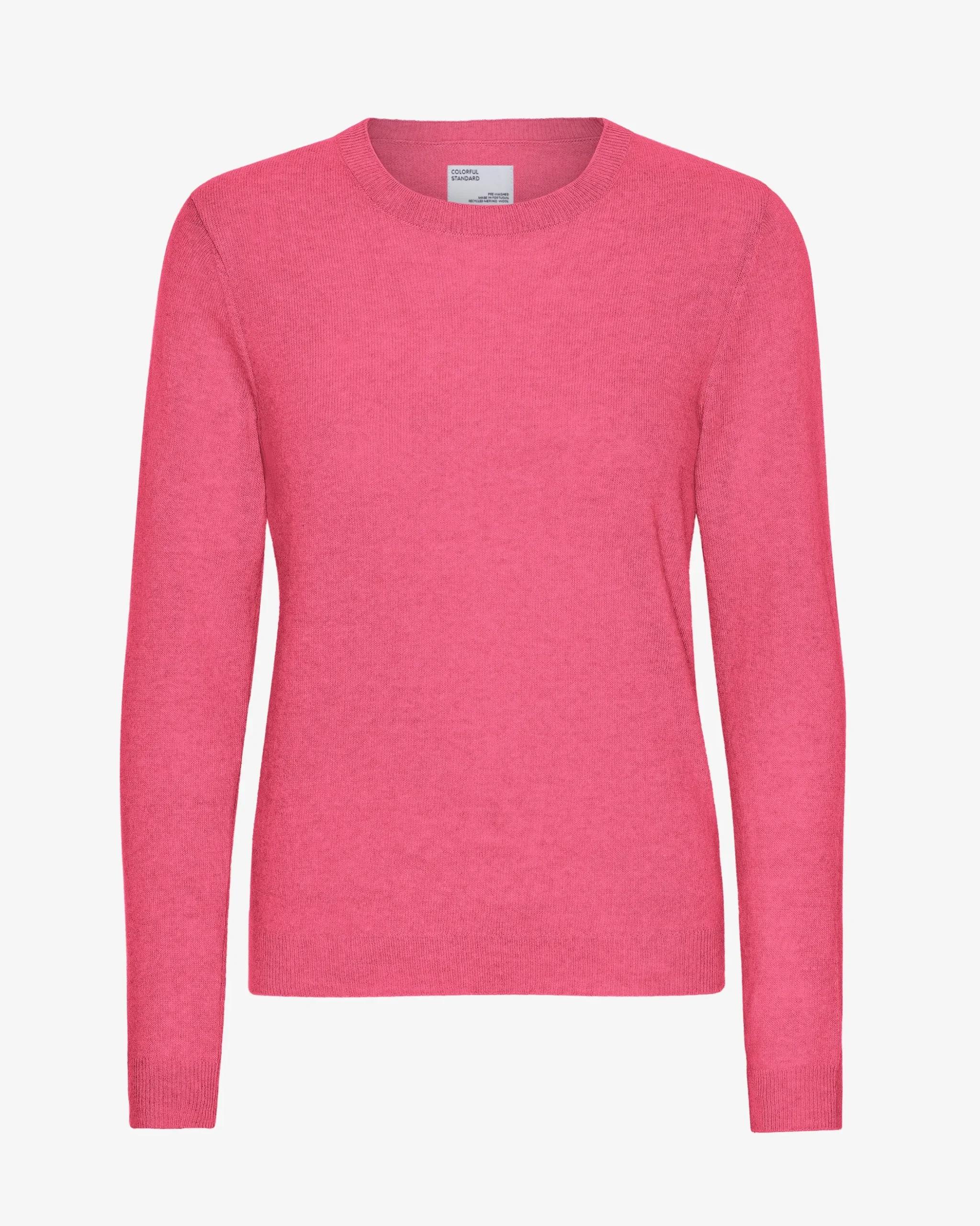 Women Light Merino Wool Crew - Bubblegum Pink