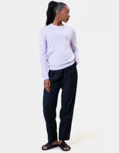 Women Light Merino Wool Crew - Dusty Olive