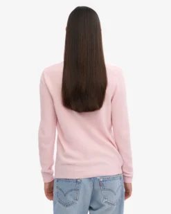 Women Light Merino Wool Crew - Faded Pink