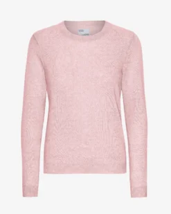 Women Light Merino Wool Crew - Faded Pink