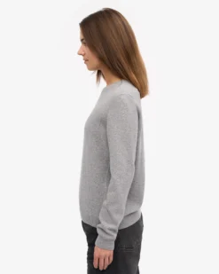 Women Light Merino Wool Crew - Heather Grey