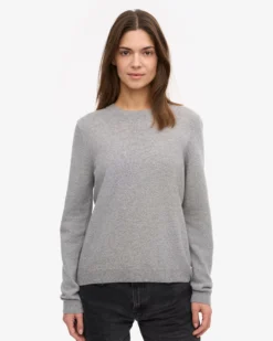 Women Light Merino Wool Crew - Heather Grey