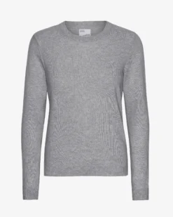 Women Light Merino Wool Crew - Heather Grey