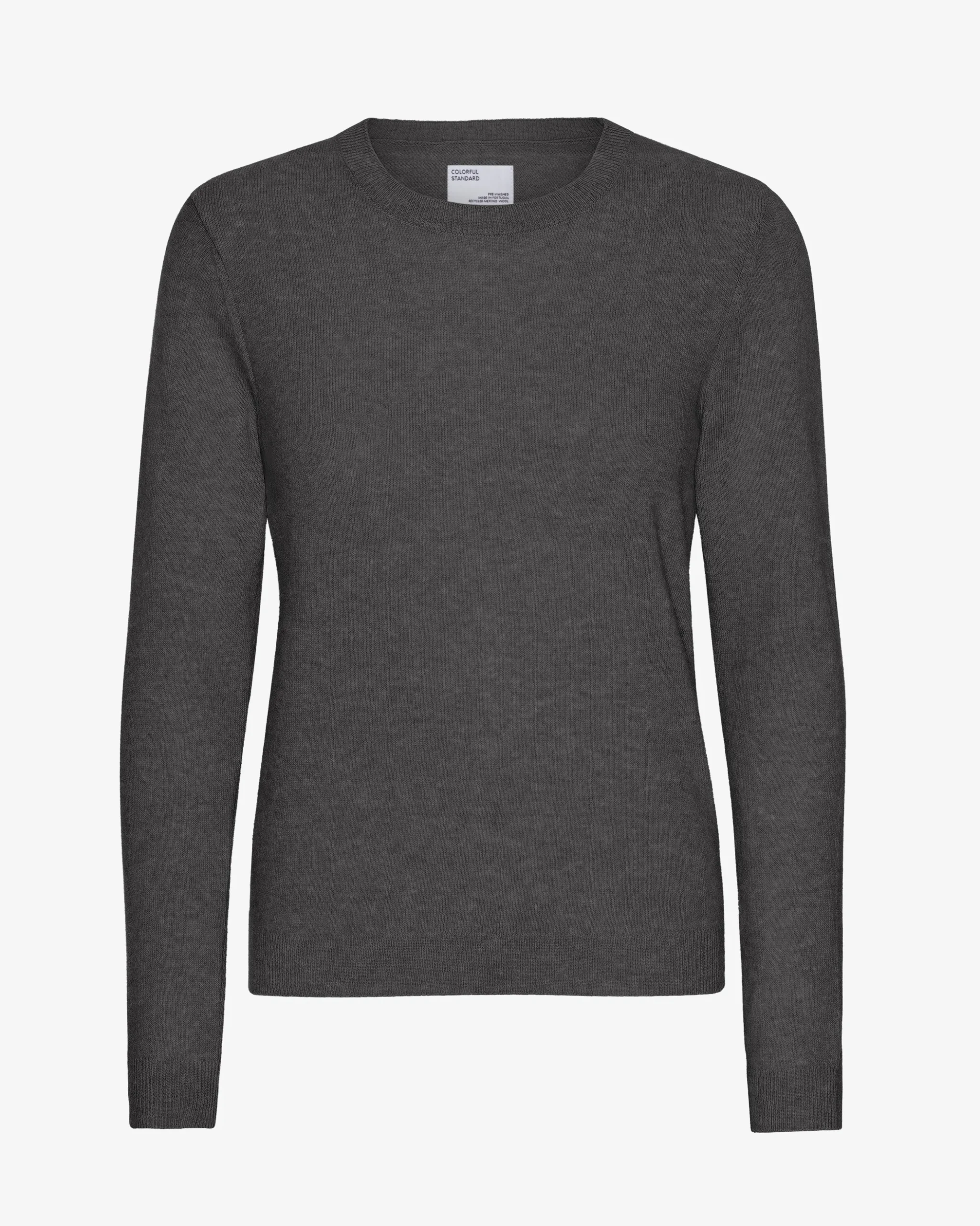 Women Light Merino Wool Crew - Lava Grey