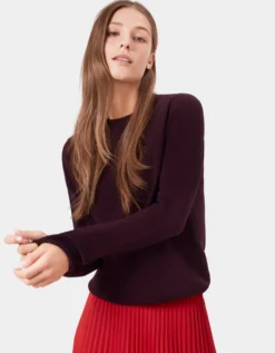 Women Light Merino Wool Crew - Lava Grey