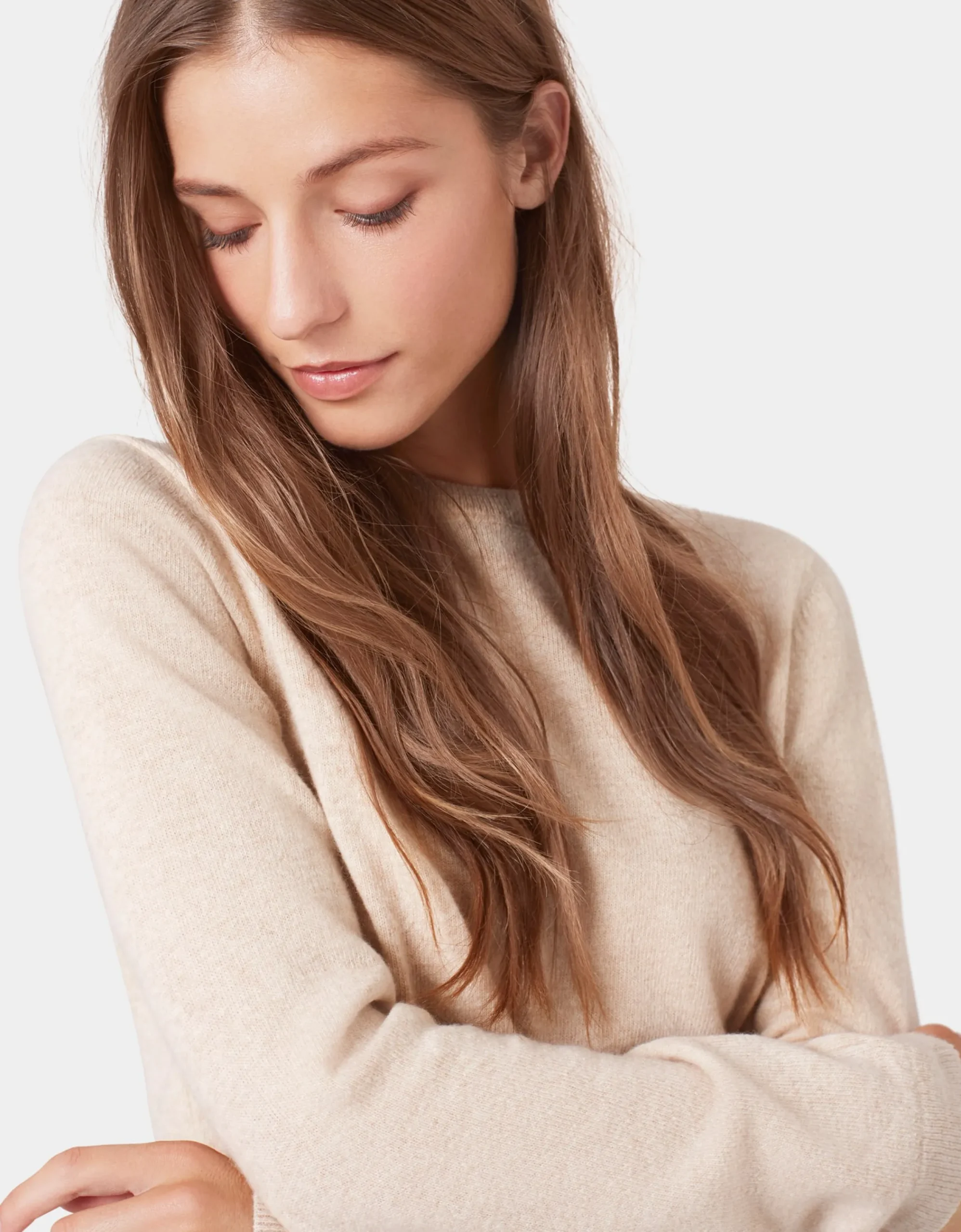 Women Light Merino Wool Crew - Polar Blue