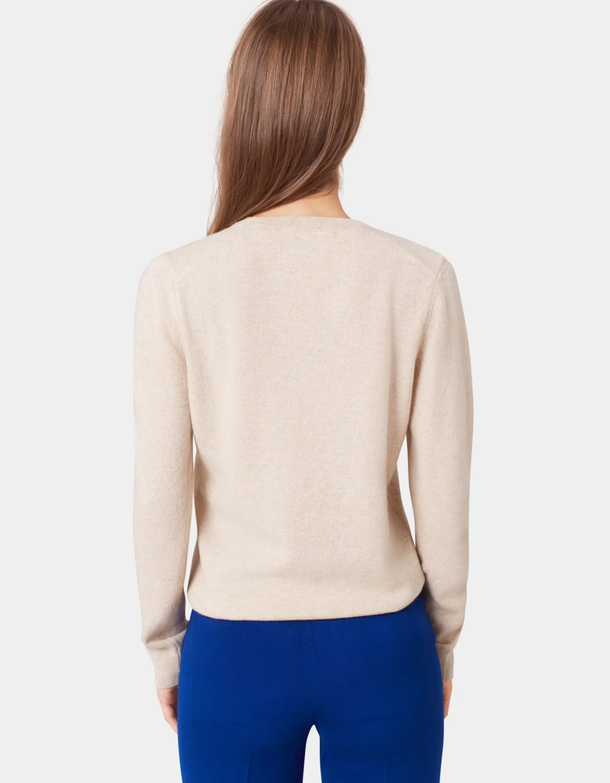 Women Light Merino Wool Crew - Polar Blue