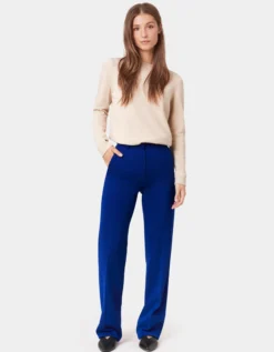 Women Light Merino Wool Crew - Polar Blue
