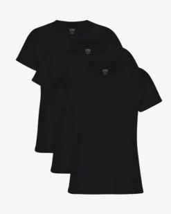 Women Light Organic Tee - Deep Black (3-Pack)