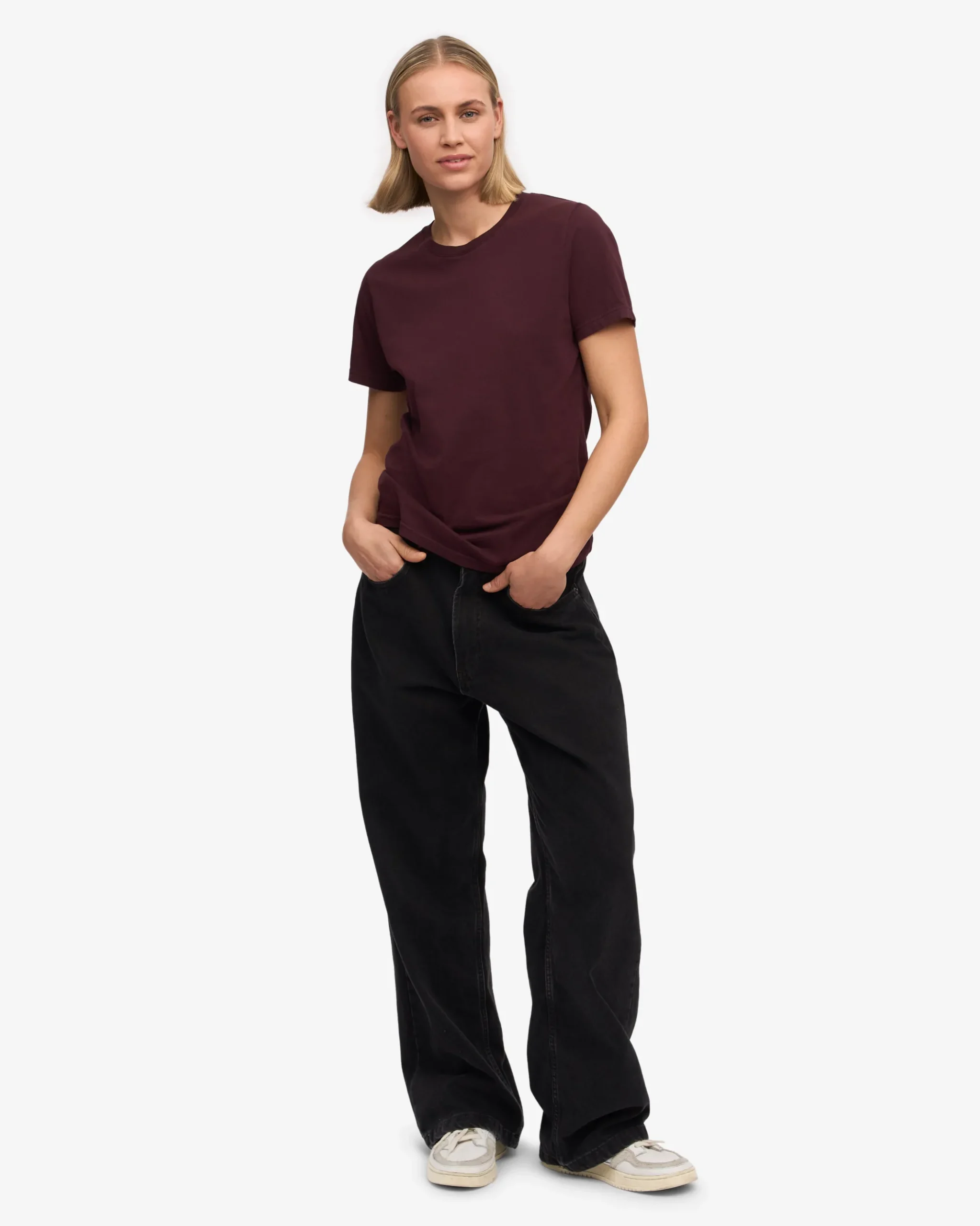Women Light Organic Tee - Oxblood Red