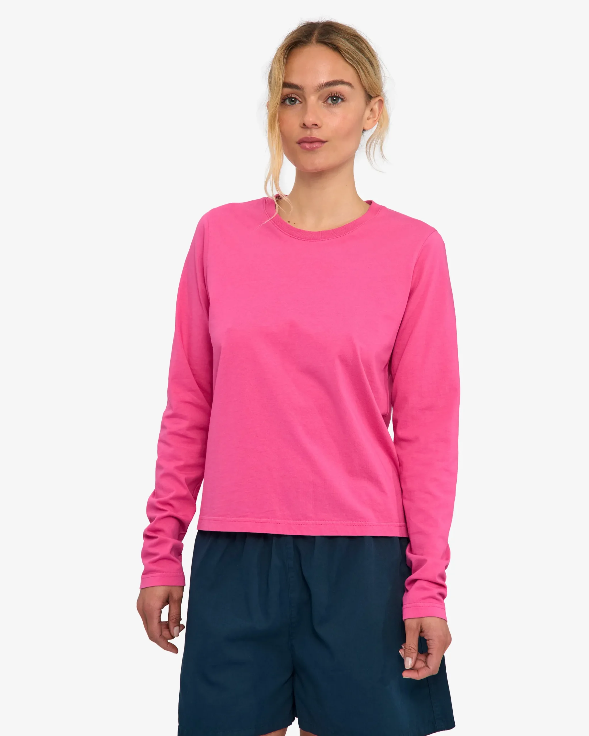 Women Organic LS T-Shirt - Bubblegum Pink