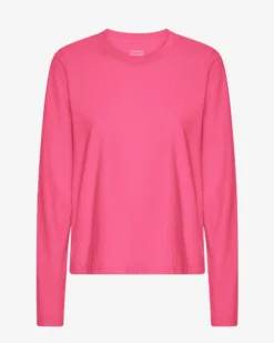 Women Organic LS T-Shirt - Bubblegum Pink
