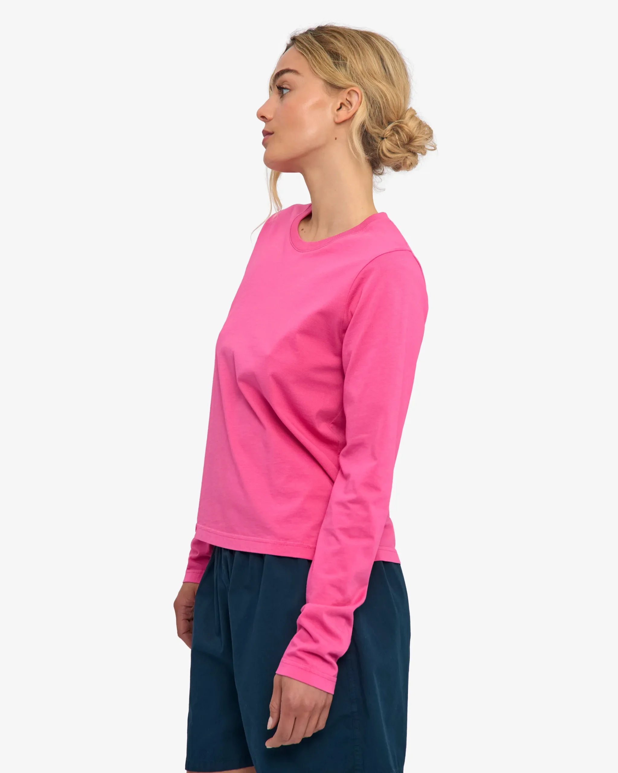 Women Organic LS T-Shirt - Bubblegum Pink