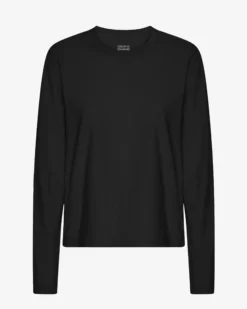 Women Organic LS T-Shirt - Deep Black