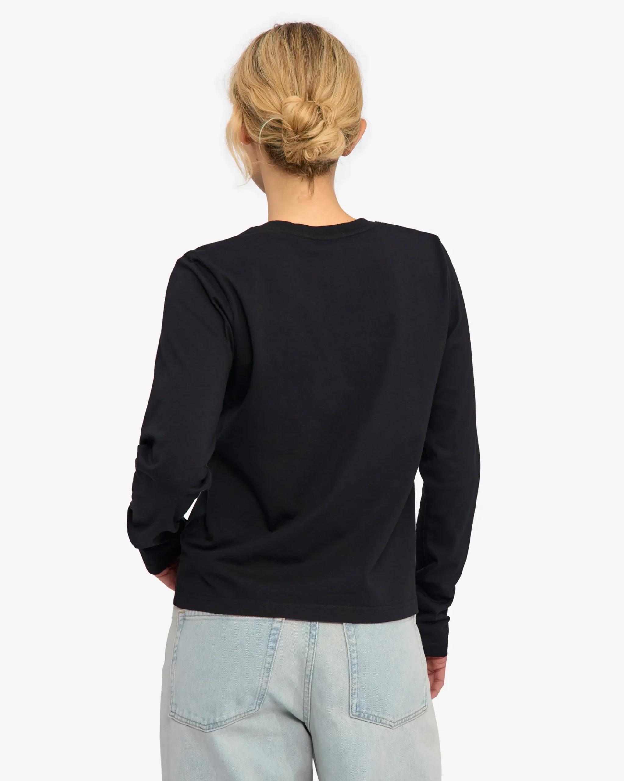Women Organic LS T-Shirt - Deep Black