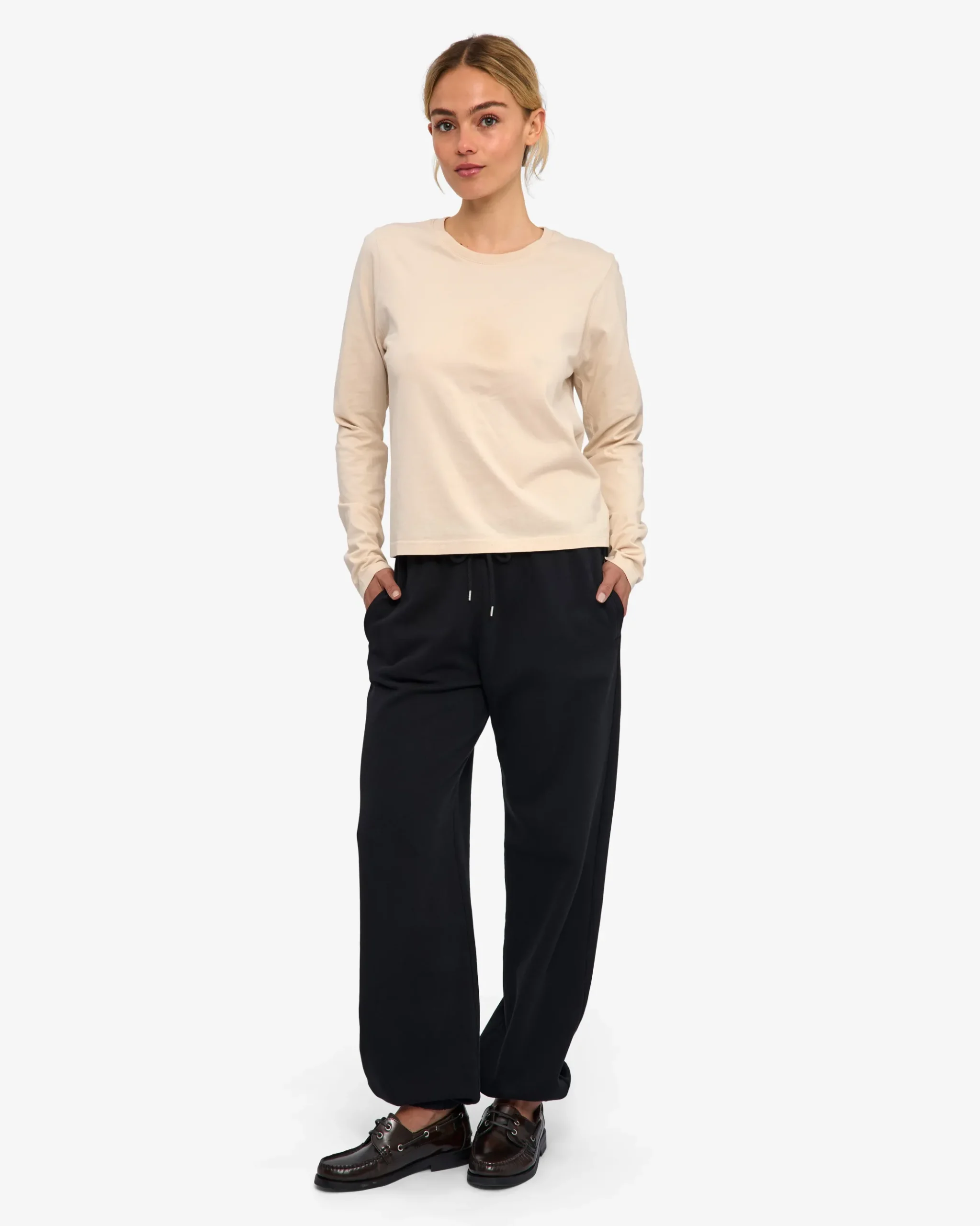 Women Organic LS T-Shirt - Ivory White