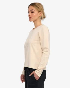 Women Organic LS T-Shirt - Ivory White