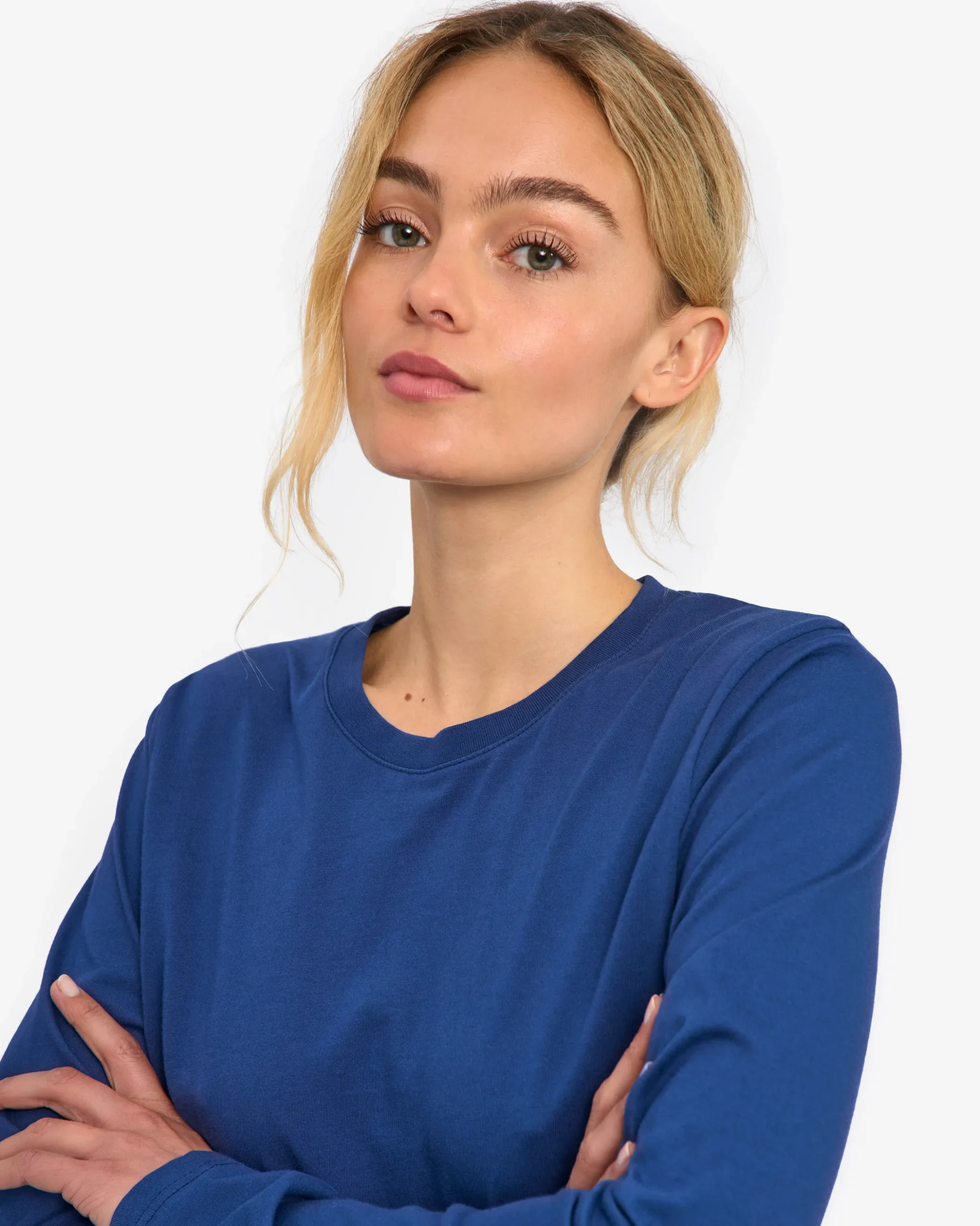 Women Organic LS T-Shirt - Marine Blue