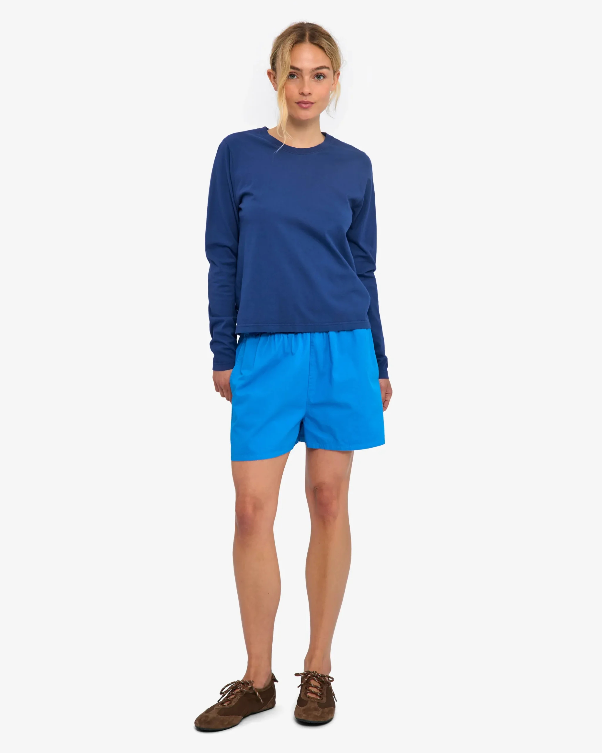 Women Organic LS T-Shirt - Marine Blue