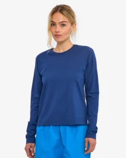 Women Organic LS T-Shirt - Marine Blue
