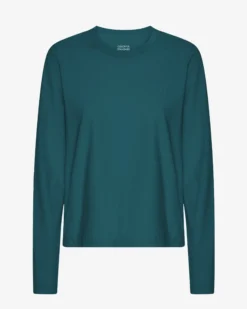 Women Organic LS T-Shirt - Ocean Green