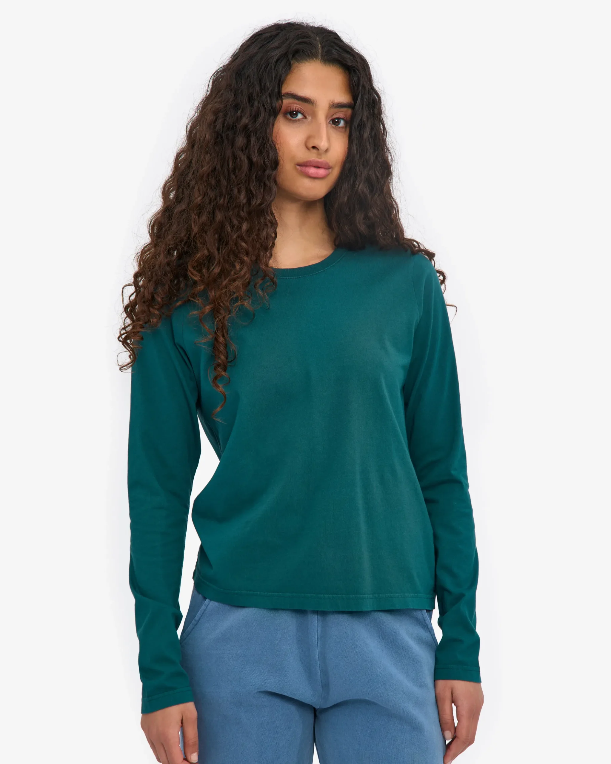Women Organic LS T-Shirt - Ocean Green