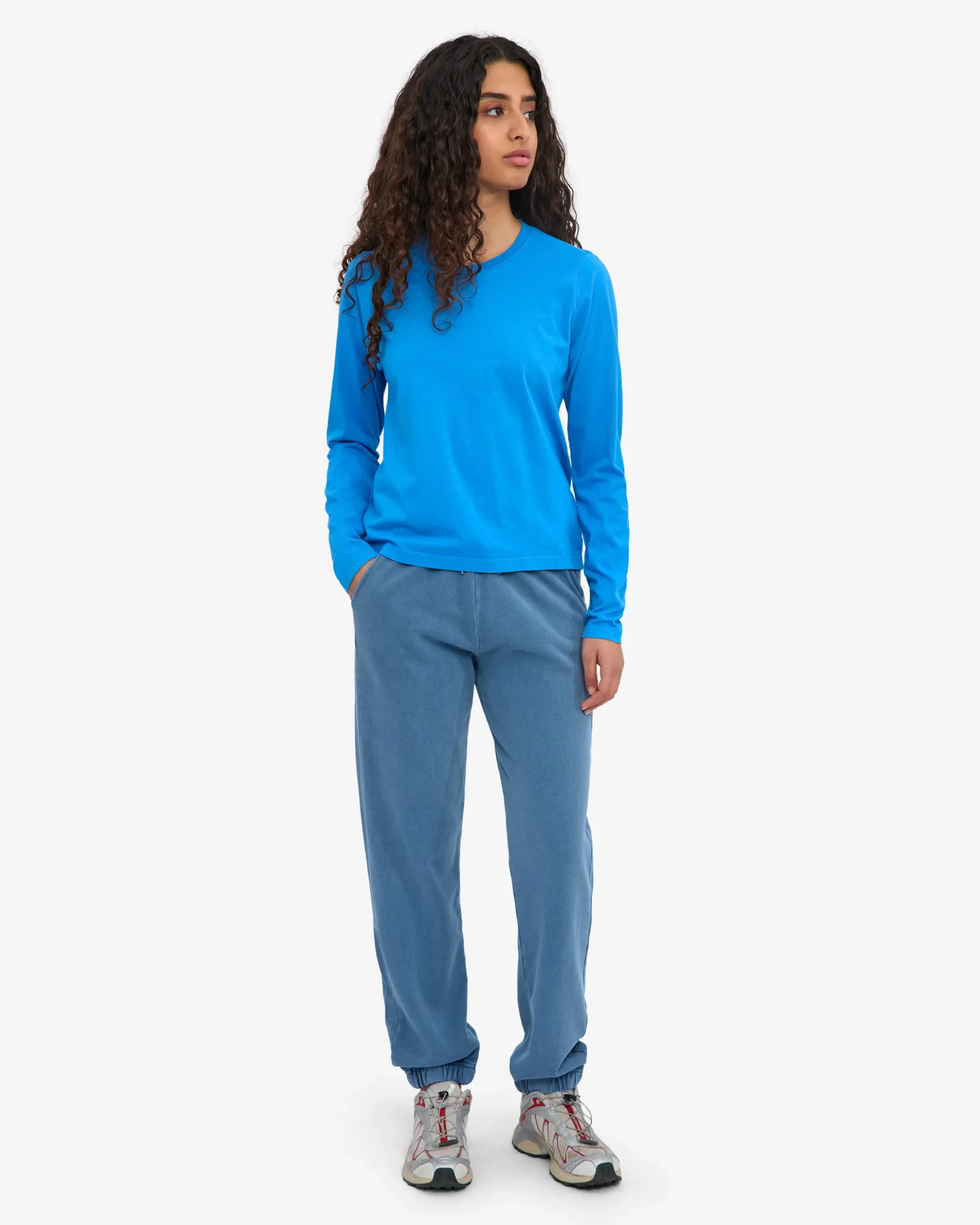 Women Organic LS T-Shirt - Pacific Blue