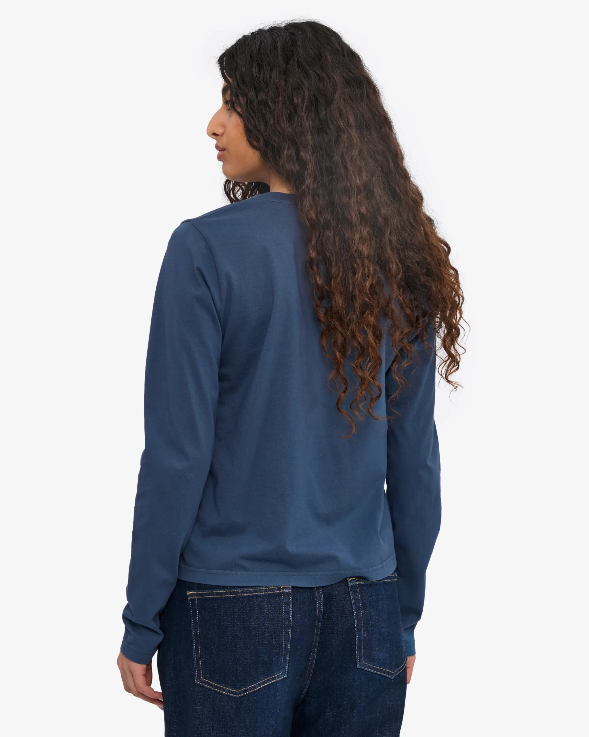 Women Organic LS T-Shirt - Petrol Blue