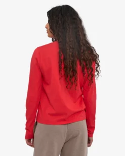 Women Organic LS T-Shirt - Red Tangerine