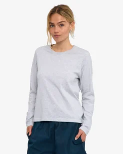 Women Organic LS T-Shirt - Snow Melange