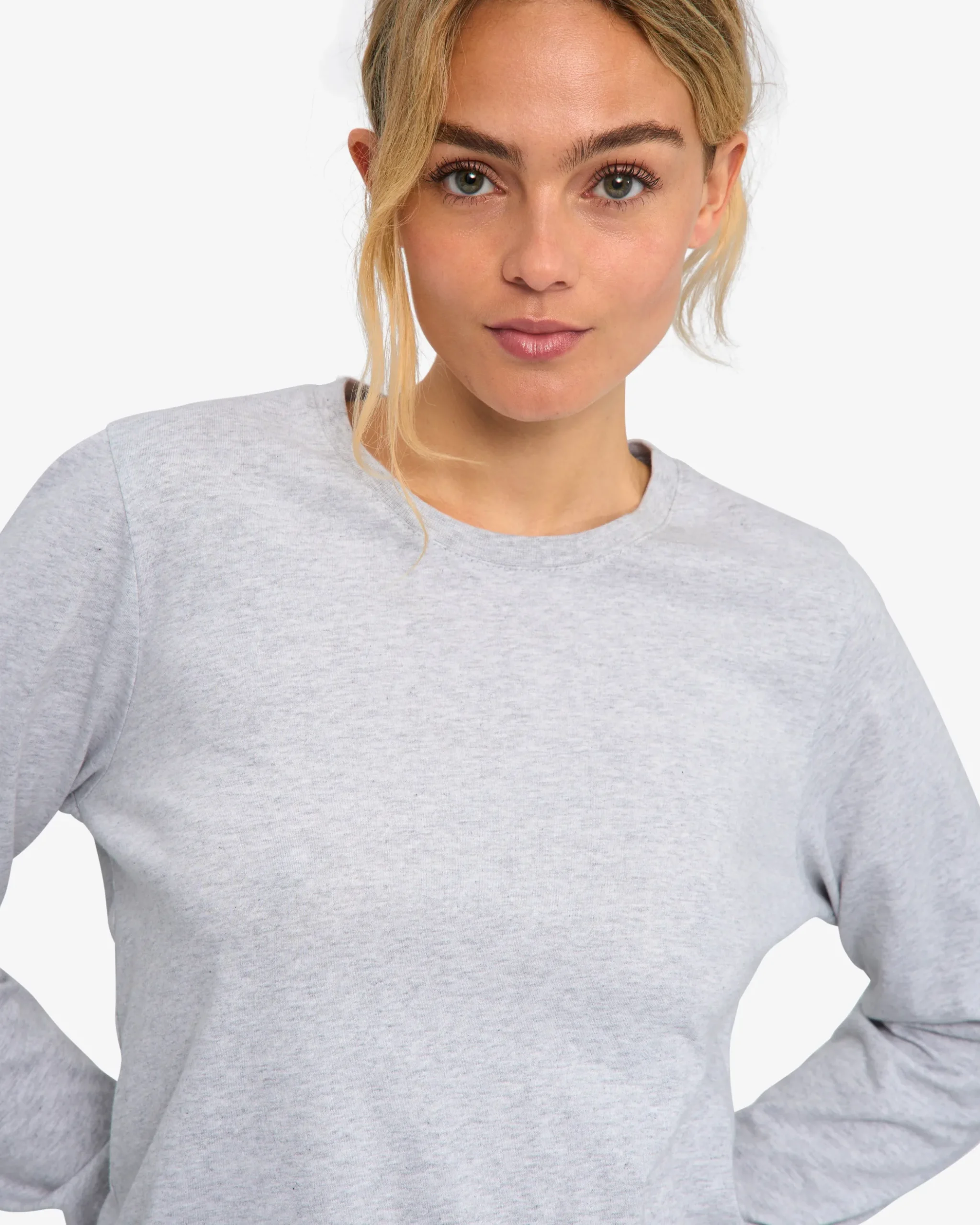 Women Organic LS T-Shirt - Snow Melange