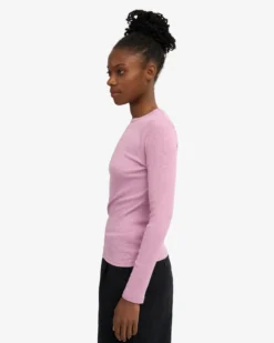 Women Organic Rib LS T-Shirt - Cherry Blossom