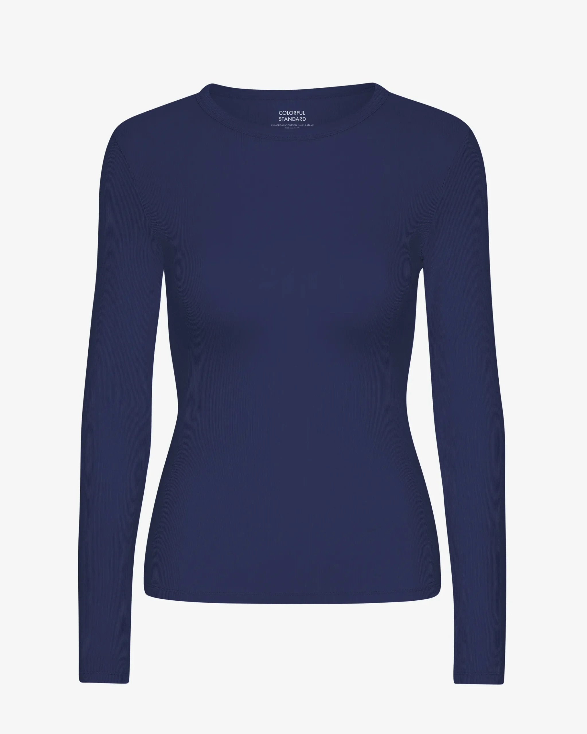 Women Organic Rib LS T-Shirt - Marine Blue