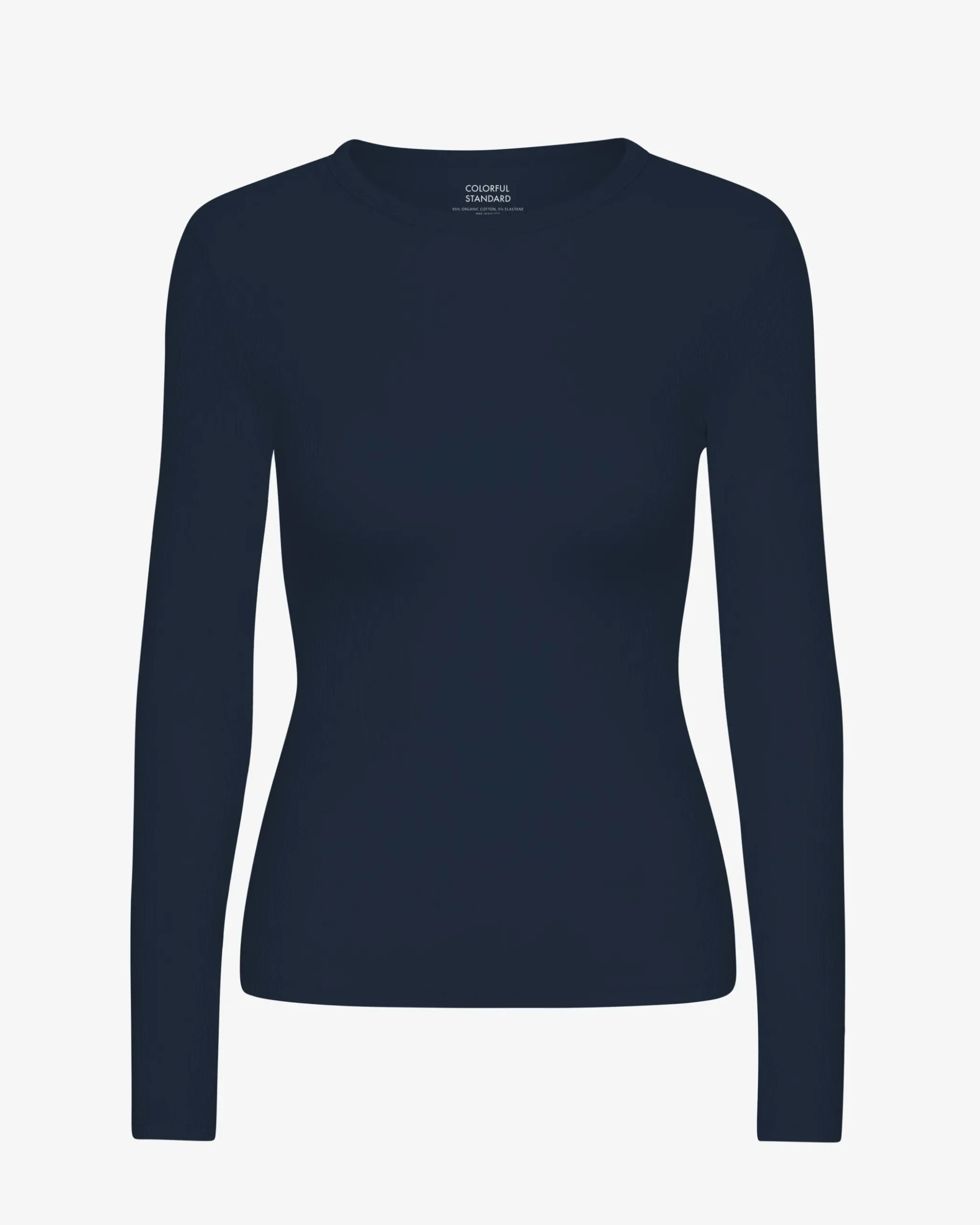 Women Organic Rib LS T-Shirt - Navy Blue