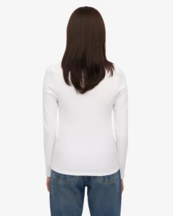 Women Organic Rib LS T-Shirt - Optical White