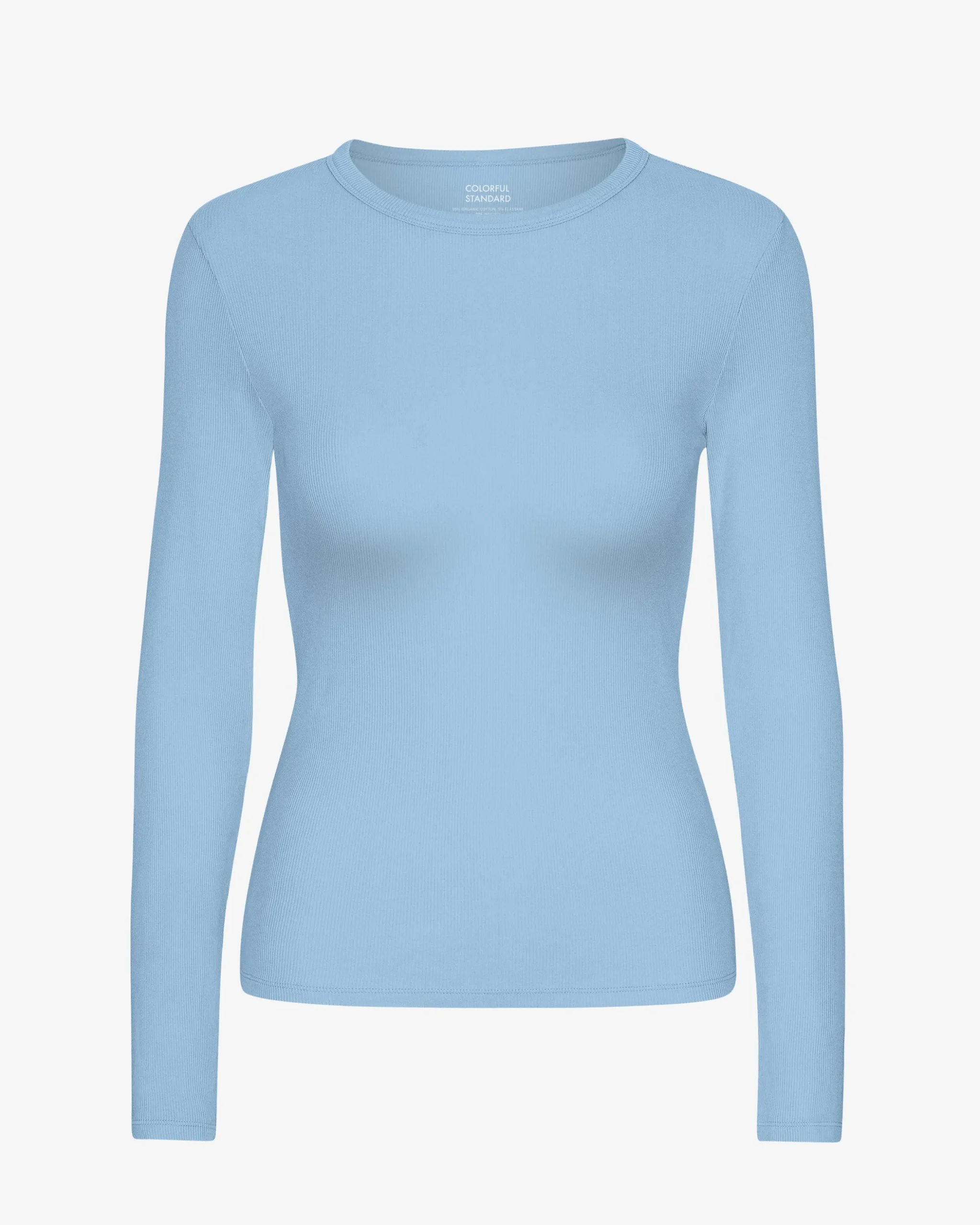 Women Organic Rib LS T-Shirt - Seaside Blue