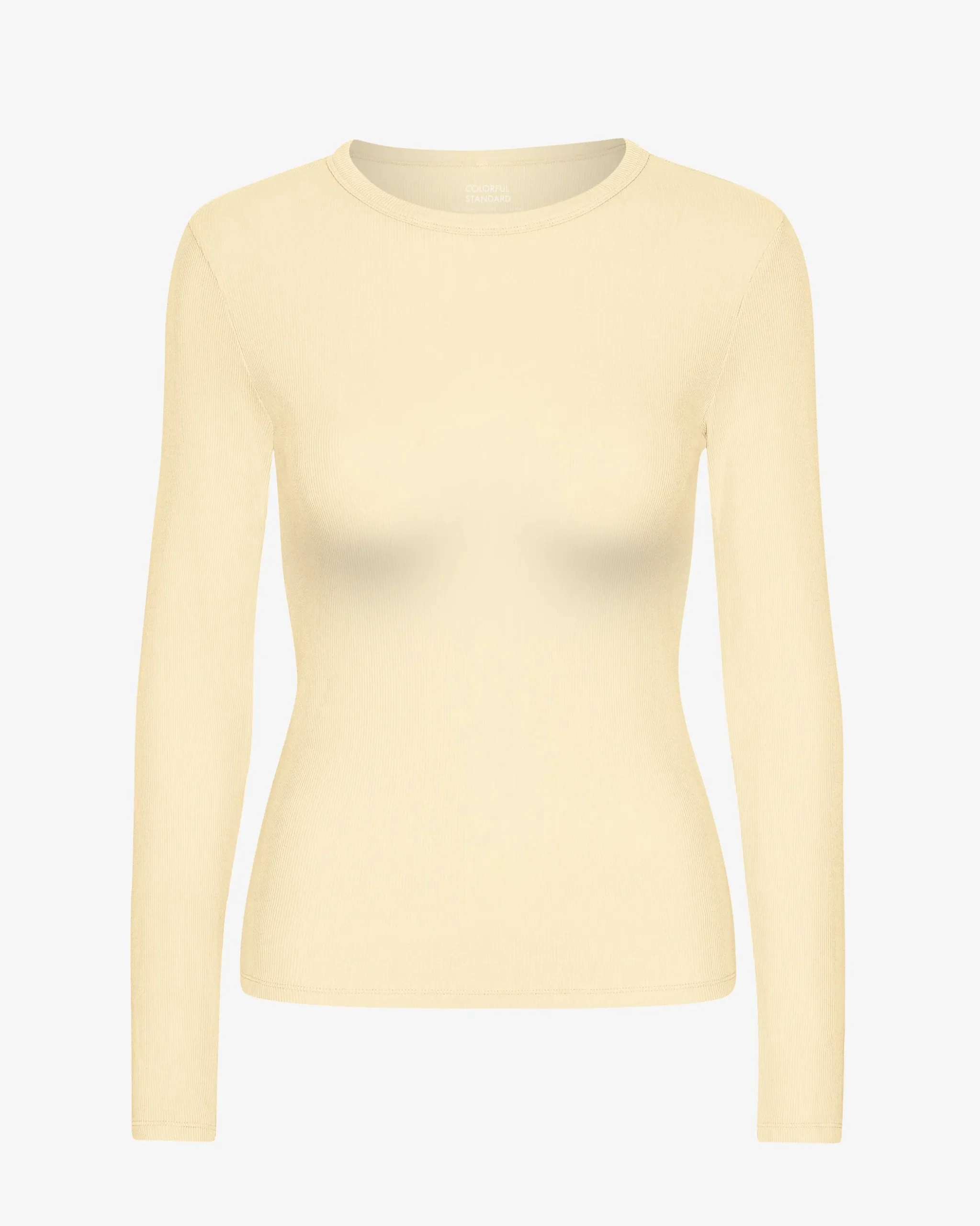 Women Organic Rib LS T-Shirt - Soft Yellow