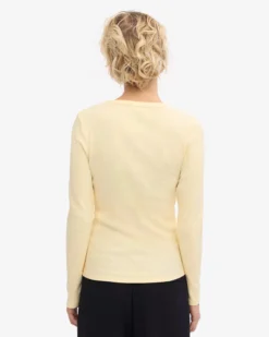 Women Organic Rib LS T-Shirt - Soft Yellow