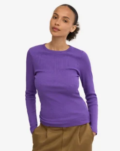 Women Organic Rib LS T-Shirt - Ultra Violet