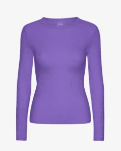 Women Organic Rib LS T-Shirt - Ultra Violet