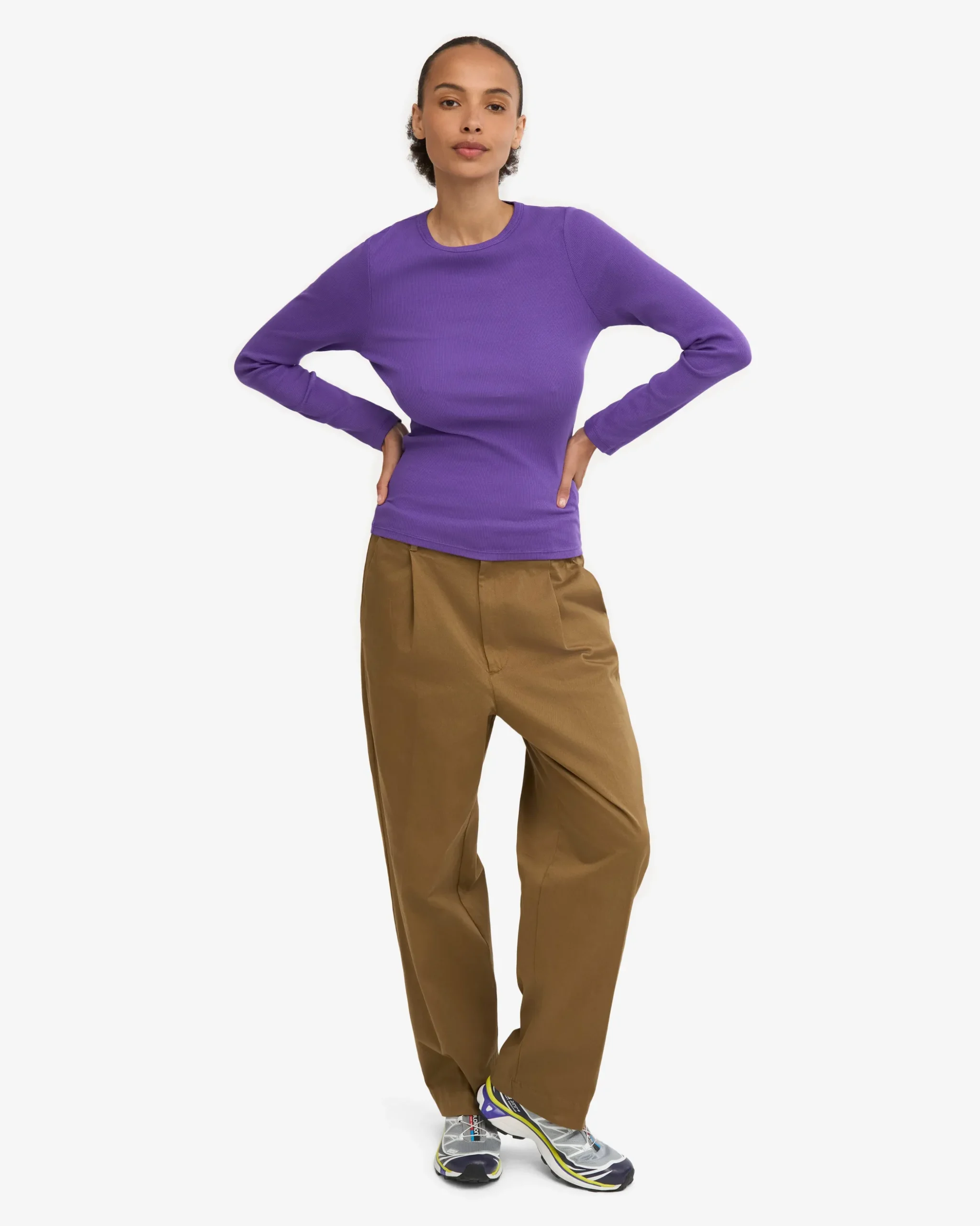 Women Organic Rib LS T-Shirt - Ultra Violet