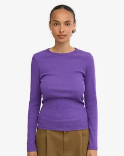 Women Organic Rib LS T-Shirt - Ultra Violet