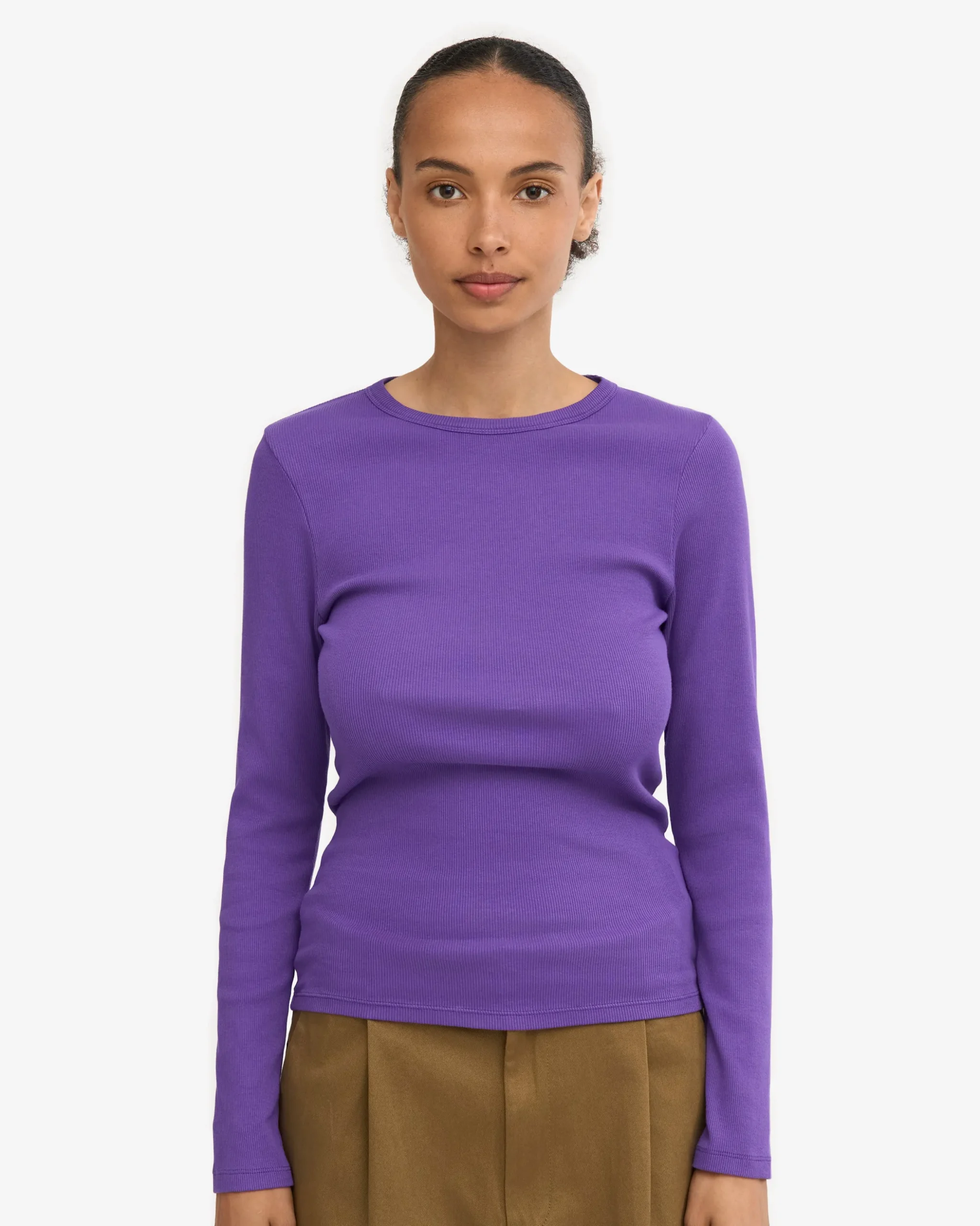 Women Organic Rib LS T-Shirt - Ultra Violet